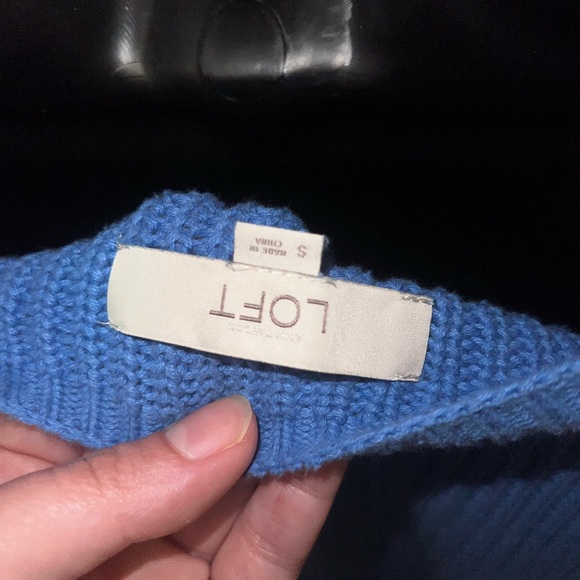 Loft Chunky Knit Blue Pullover Sweater Size S - Picture 12 of 13